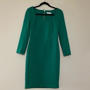Calvin Klein Green Slit Sleeve  Dress Sz 4